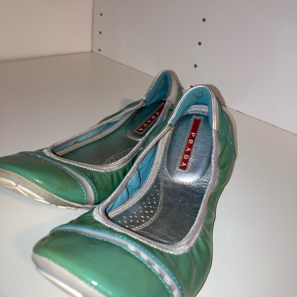 PRADA authentic blue slip ons